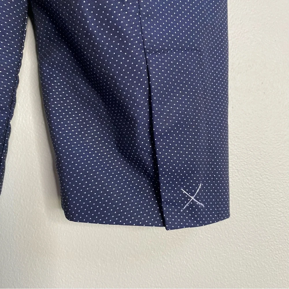 Equipment Navy Blue Jay School Boy Polkadot Print Blazer Size 4